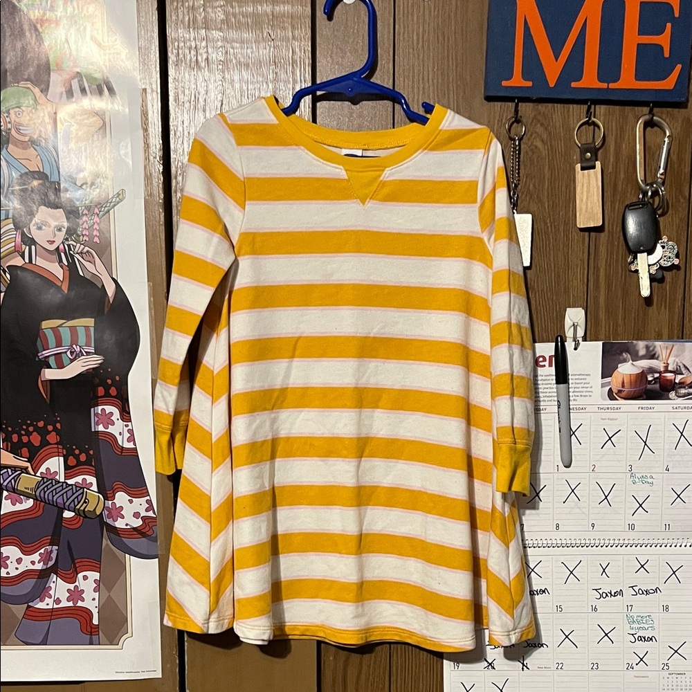 Old Navy Yellow and White Striped Shirt